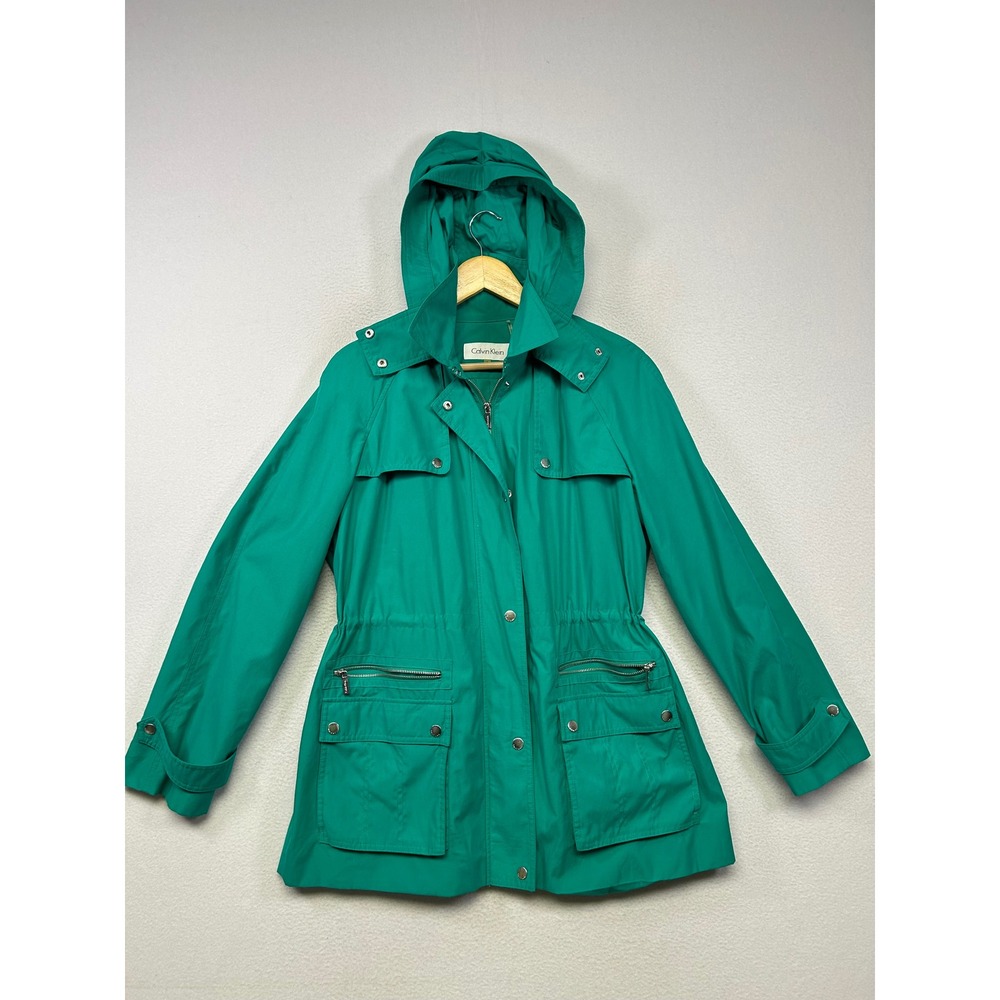 Utility Gorpcore Calvin Klein Womens Large Green Hooded Field Jacket